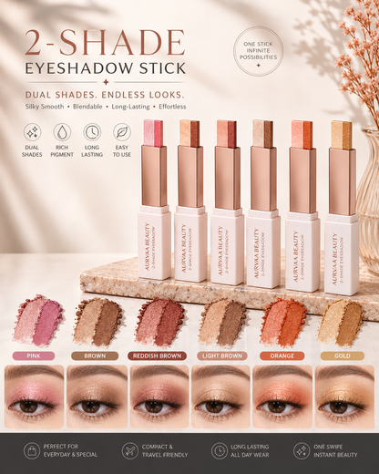 Dual colour waterproof eyeshadow stick